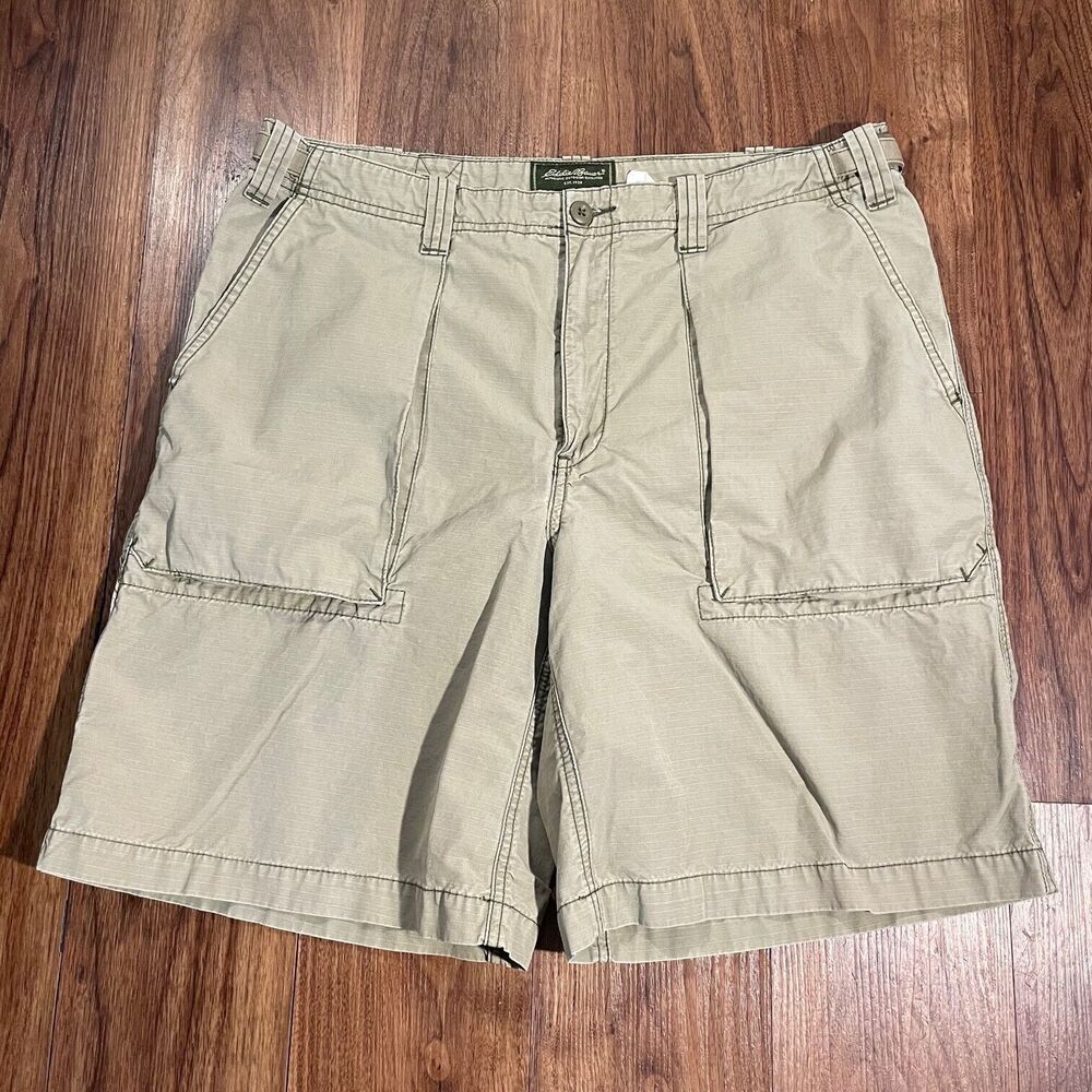 Eddie Bauer Authentic Outdoor Outfitter Cotton Cargo Shorts Beige Men's Size 38